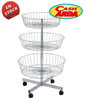 Cesta Expositora de Rejilla Circular 3 Niveles