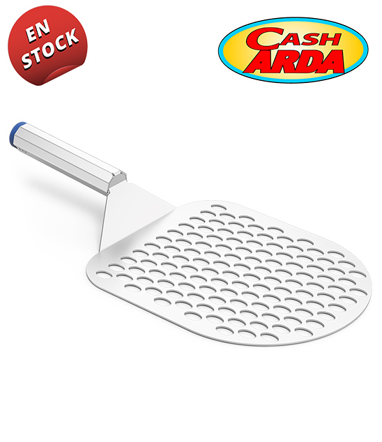 Pala Perforada Acero Inox para Pizza Mango Corto