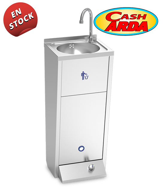 Lavamanos de Pie con Pulsador y Papelera Serie XS