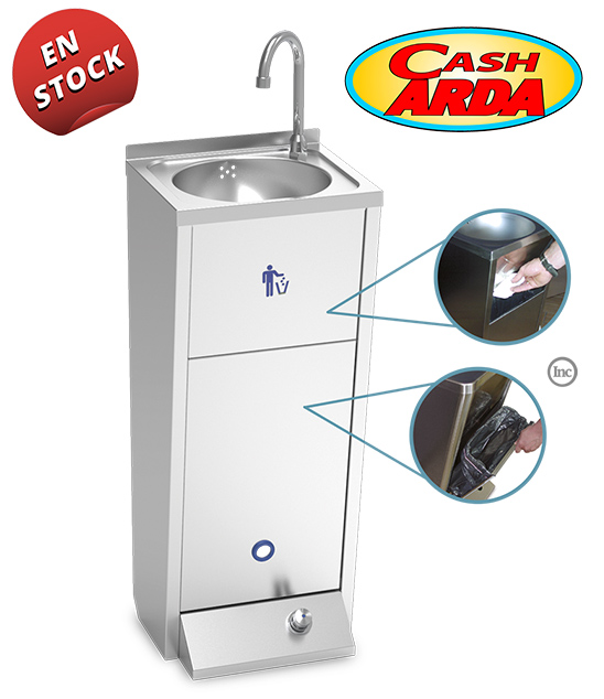 Lavamanos de Pie con Pulsador y Papelera Serie XS - Imagen 2