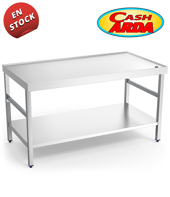 Mesa Central con Estante, Reborde y Desagüe