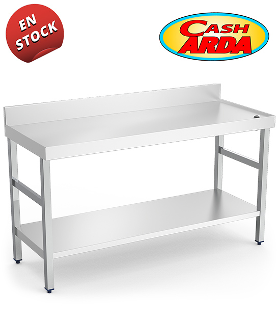 Mesa Mural con Estante, Reborde y Desagüe