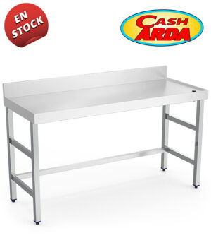 Mesa Mural sin Estante con Reborde y Desagüe