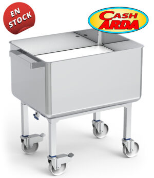 Carro Contenedor Inox con Fondo Elevable y Desagüe