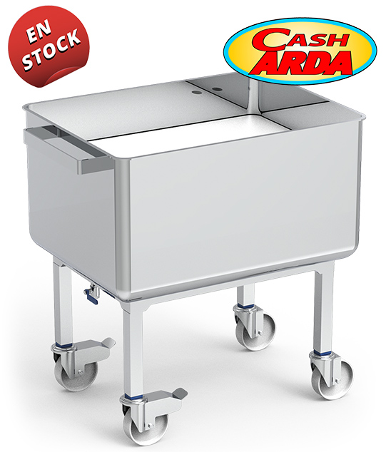 Carro Contenedor Inox con Fondo Elevable y Desagüe