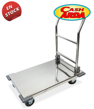 Carro Plataforma Inox con Asa Rectráctil